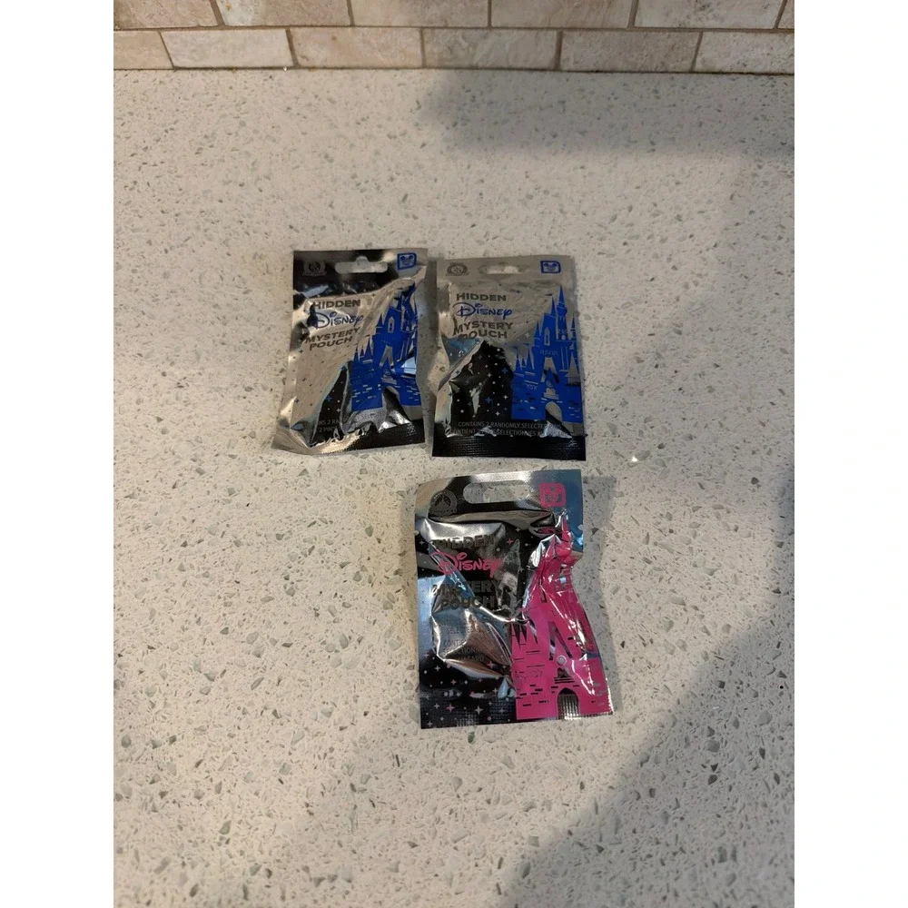 Disney Parks Hidden Disney Mystery Pin Pouch Lot of 3 Sealed Blind Bags